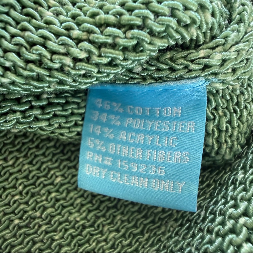 J. McLaughlin-Cotton Blend-Knit-V Roll Neck-Green-Sweater-Preppy-Costal-Size S - Picture 6 of 8